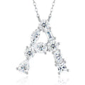 S925 Silver Moissanite Monogram Necklace, 26 Alphabet Pendant for Women