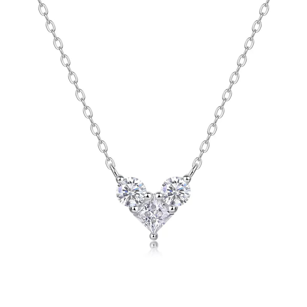 Heart Shape Moissanite Pendant Necklace S925 Sterling Silver for Women