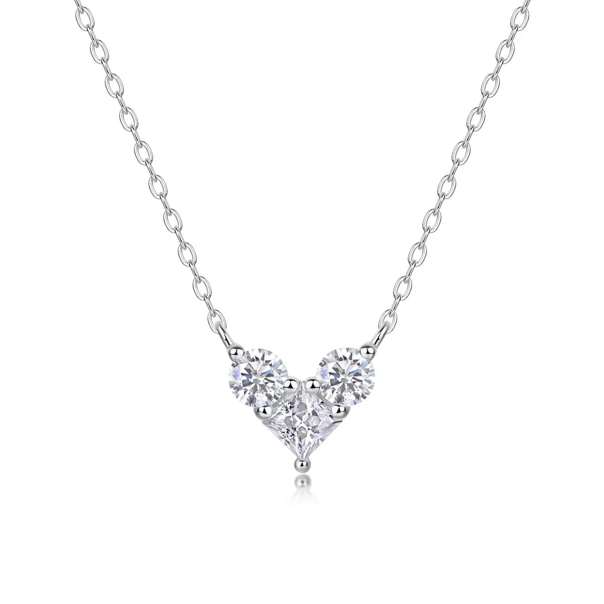 Heart Shape Moissanite Pendant Necklace S925 Sterling Silver for Women