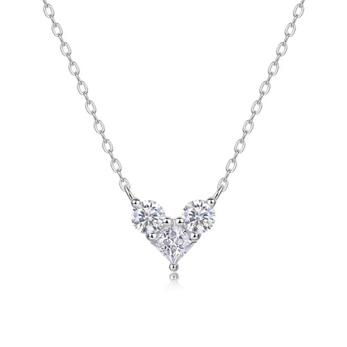 Heart Shape Moissanite Pendant Necklace S925 Sterling Silver for Women