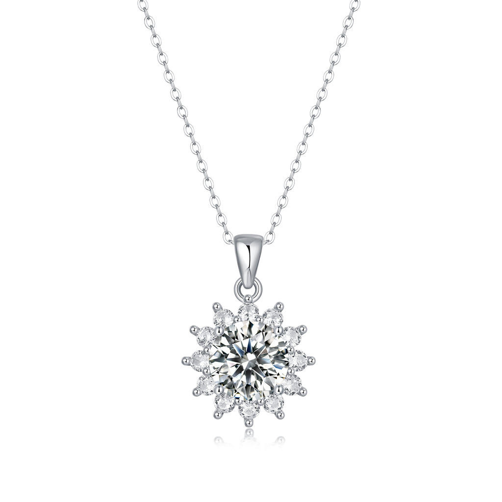 Women’s S925 Silver Snowflake Moissanite Clavicle Necklace