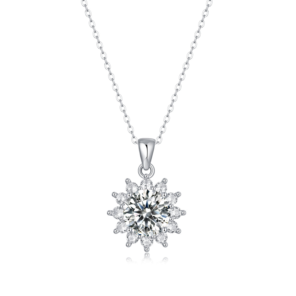 Women’s S925 Silver Snowflake Moissanite Clavicle Necklace