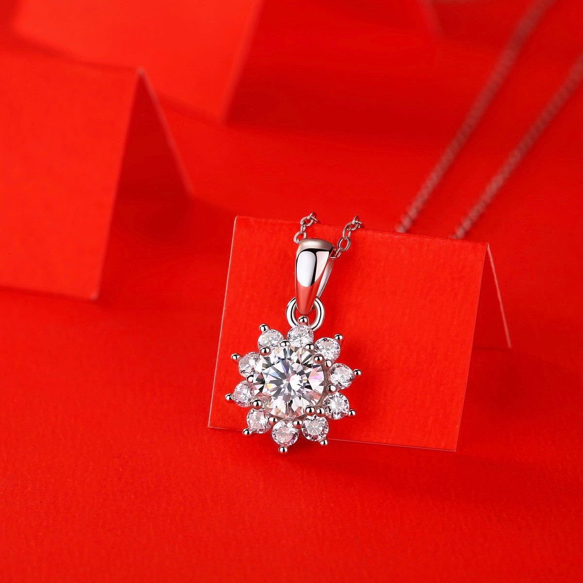 Women’s S925 Silver Snowflake Moissanite Clavicle Necklace