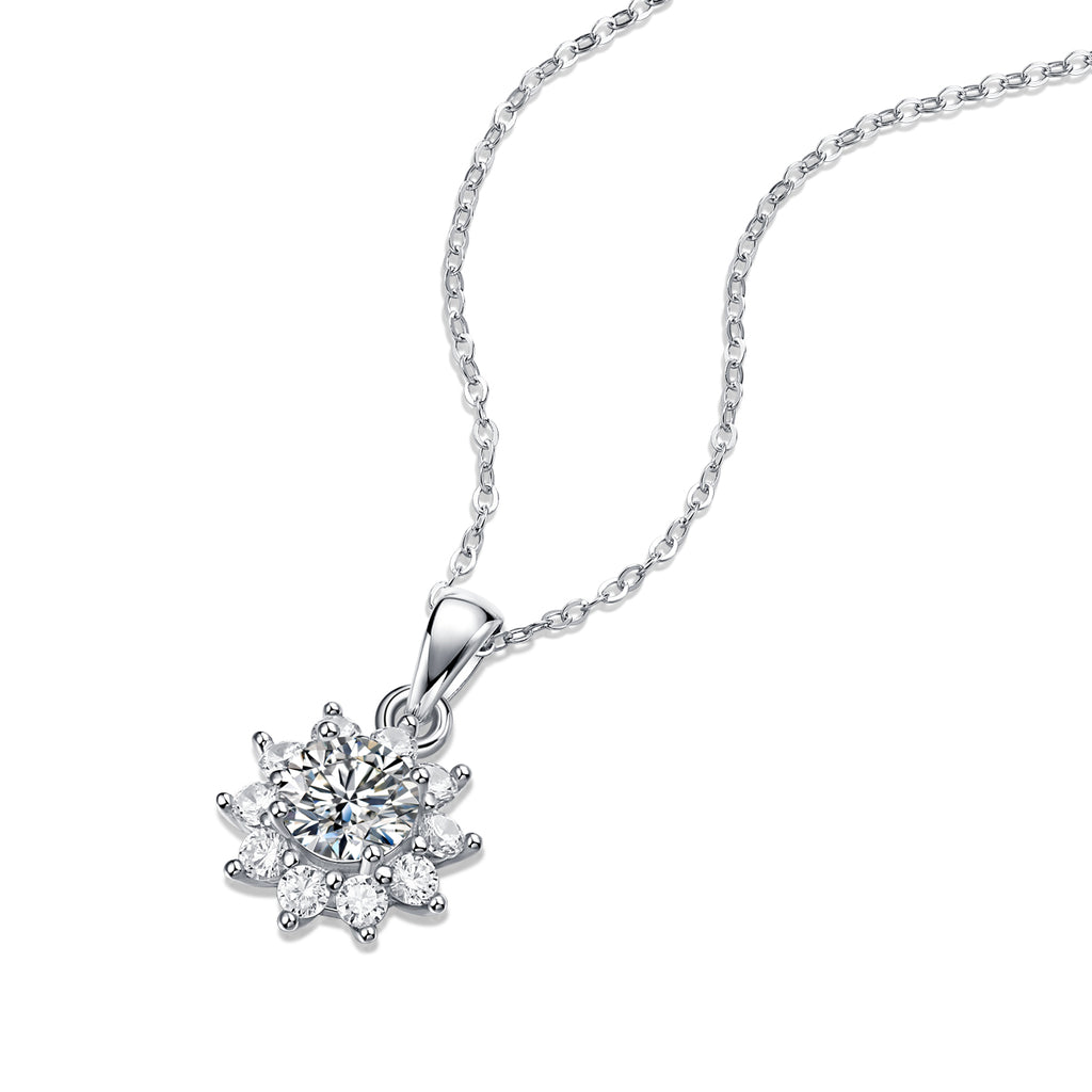 Women’s S925 Silver Snowflake Moissanite Clavicle Necklace