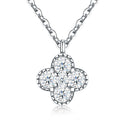 S925 Sterling Silver Four‑Leaf Clover Necklace for Women, Moissanite Pendant Necklace
