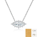 Shiny Marquise‑Cut Moissanite Halo Pendant Necklace S925 Silver Ladies Jewelry for Daily & Party