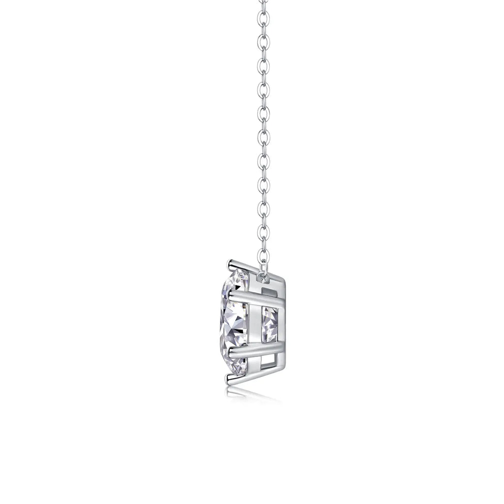 S925 Sterling Silver 6‑Prong Solitaire Necklace for Women, Moissanite Pendant Necklace