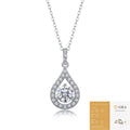 Fashion Teardrop Pear Shape Moissanite Halo Pendant Necklace S925 Sterling Silver Sentimental Gift for Her