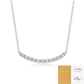 Curved Smile Bar Moissanite Pendant Necklace S925 Sterling Silver, Dainty Necklace for Daily Party Wear