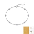 S925 Sterling Silver Round Moissanite Bracelet for Women, Adjustable Chain Bracelet
