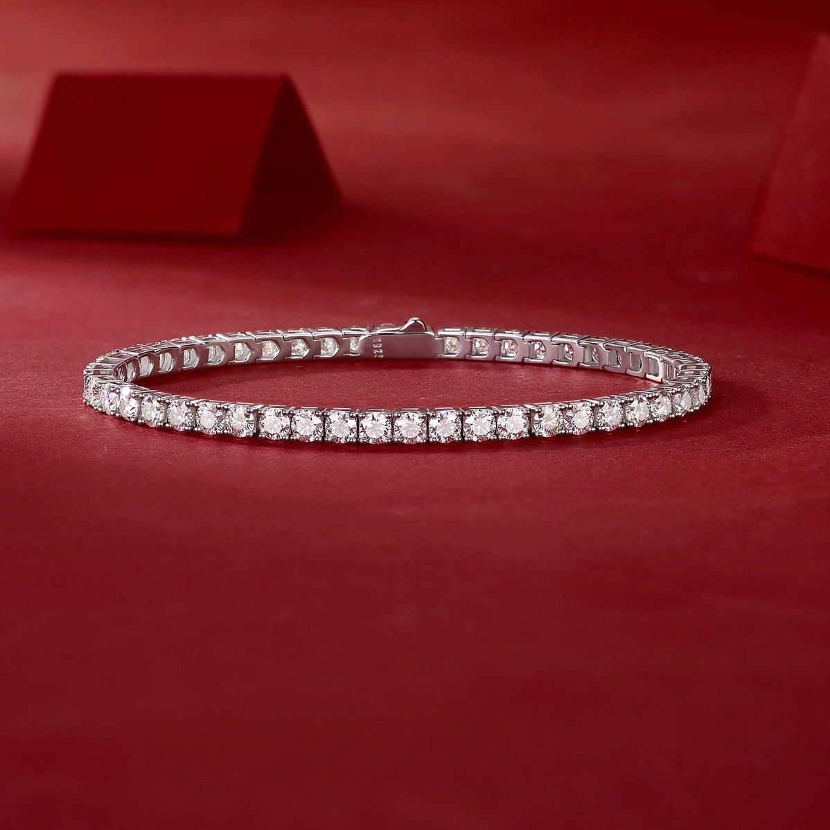 S925 Sterling Silver Baguette Cut Moissanite Tennis Bracelet for Women