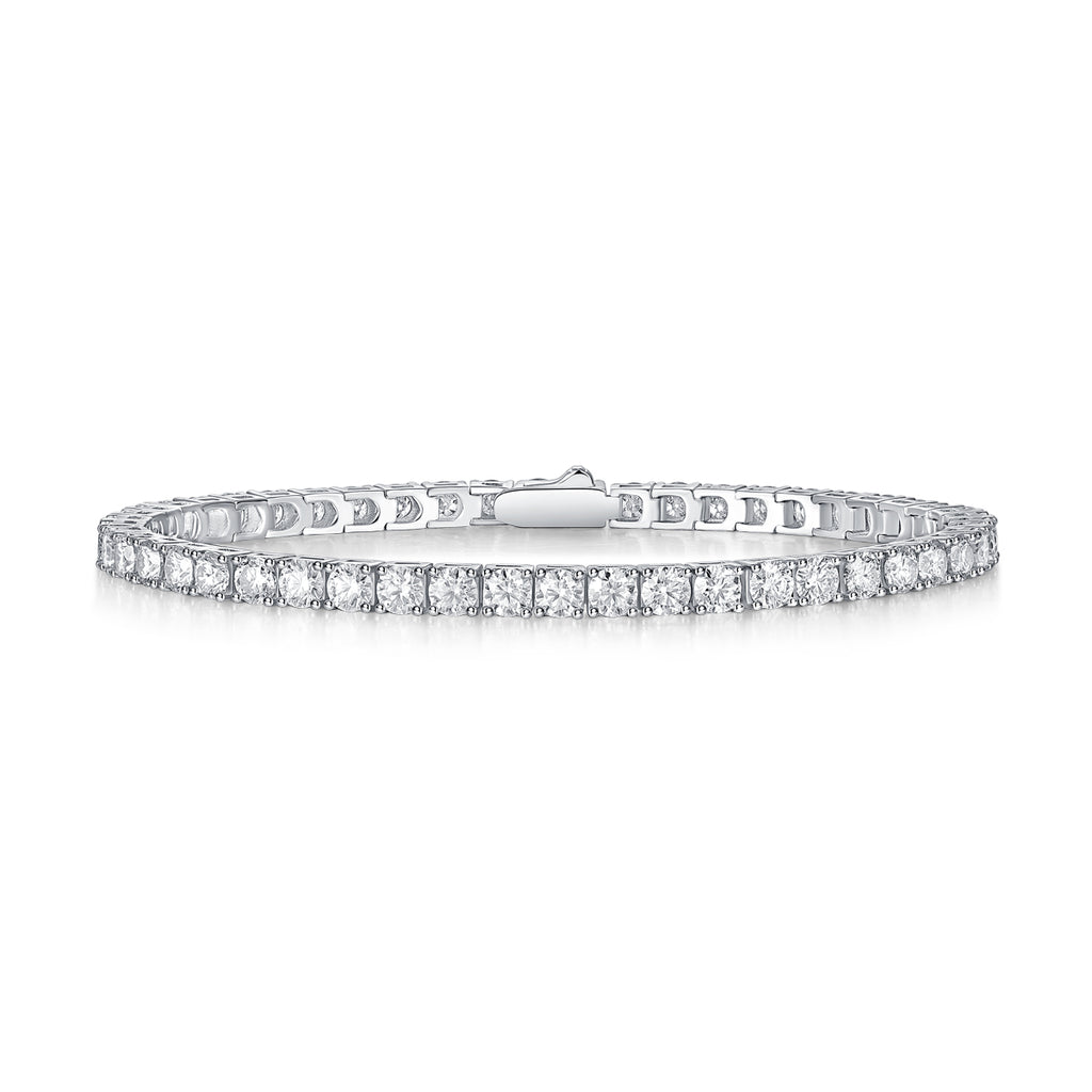 S925 Sterling Silver Baguette Cut Moissanite Tennis Bracelet for Women