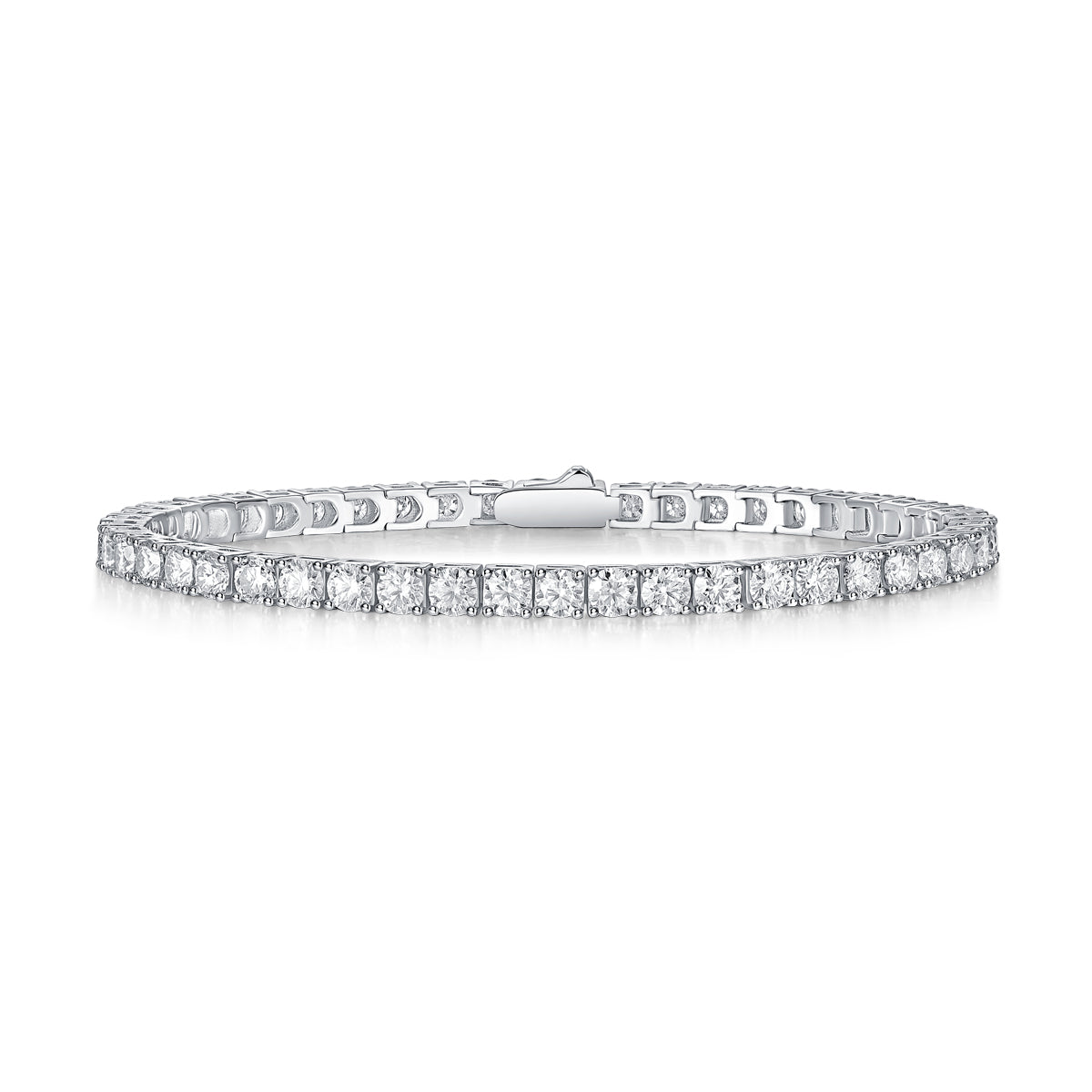 S925 Sterling Silver Baguette Cut Moissanite Tennis Bracelet for Women