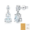 S925 Sterling Silver Gourd‑Shaped Moissanite Dangle Drop Earrings for Women