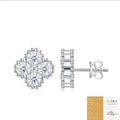 Four‑Leaf Clover Cluster Moissanite Stud Earrings S925 Sterling Silver for Women