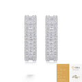 S925 Sterling Silver Baguette & Round Moissanite Huggie Hoop Earrings for Women