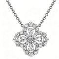 S925 Sterling Silver Moissanite Hollow Four‑Leaf Clover Necklace for Women