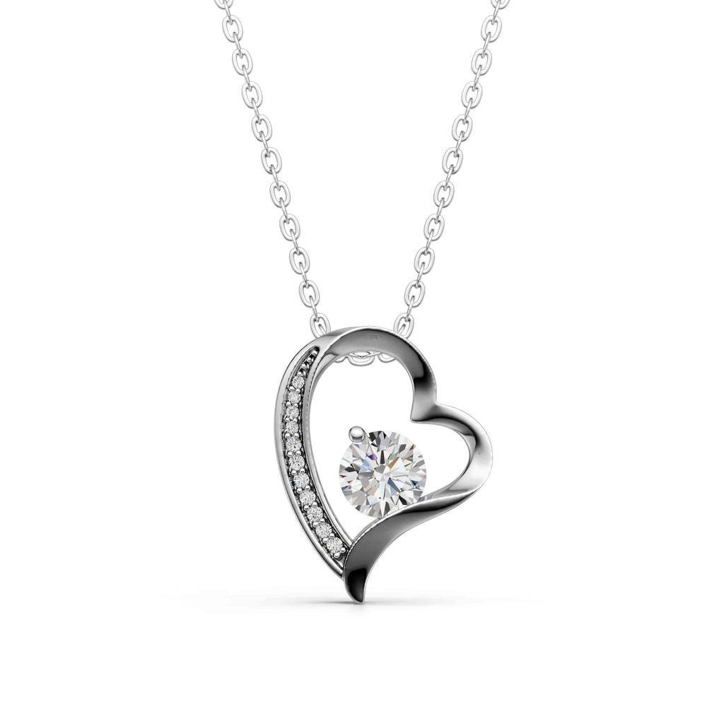 S925 Sterling Silver Heart Necklace for Women, Moissanite Pendant Necklace